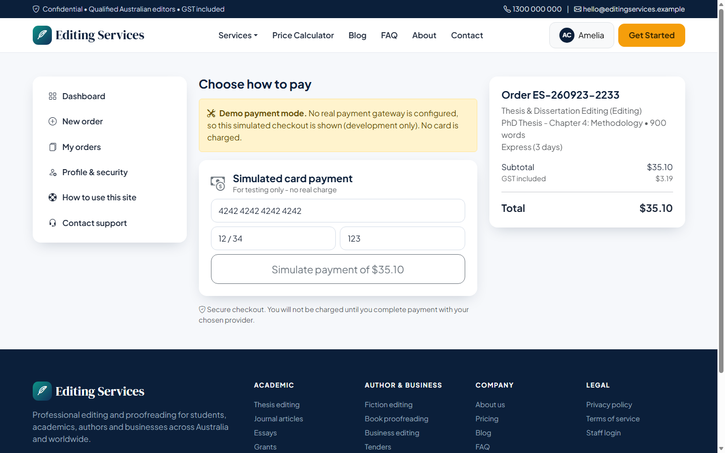 Pay securely